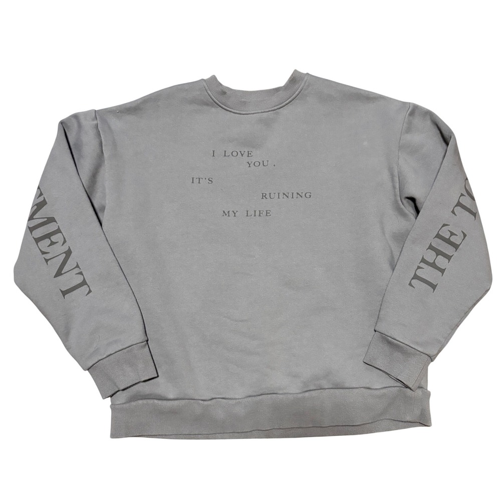Taylor Swift The‎ Tortured Poets Department Gray Crewneck Sweatshirt Pullover
